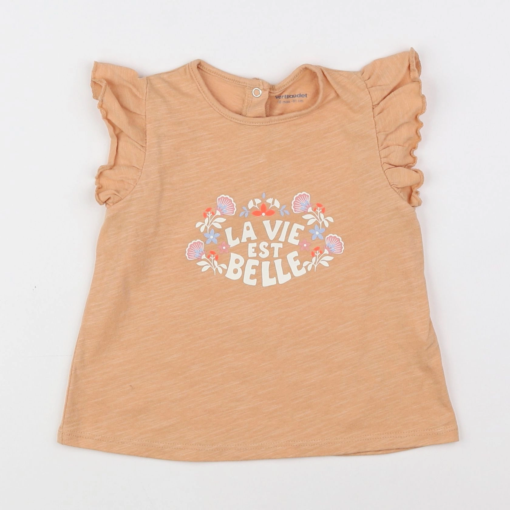 Vertbaudet - tee-shirt orange - 18 mois